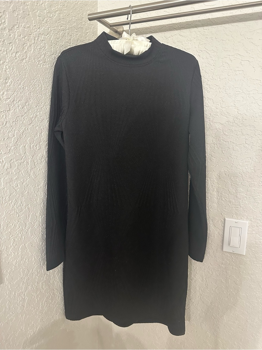 Black Long-Sleeve Mini Dress